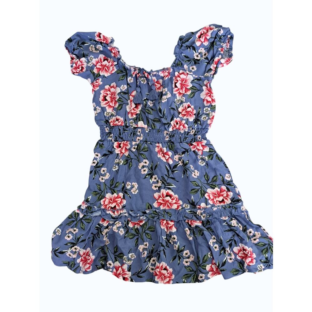Girl's 1st Kiss Blue and Pink  Floral Dress Size 6 Medium NWOT